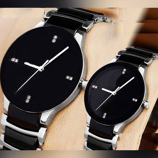 Classy Fashionable Gift Watches for Couple - Stainless Steel Chain - Waterproof - BOX PACK