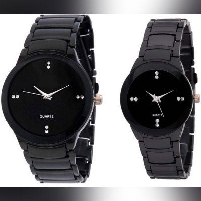 Classy Fashionable Gift Watches for Couple - Stainless Steel Chain - Waterproof - BOX PACK