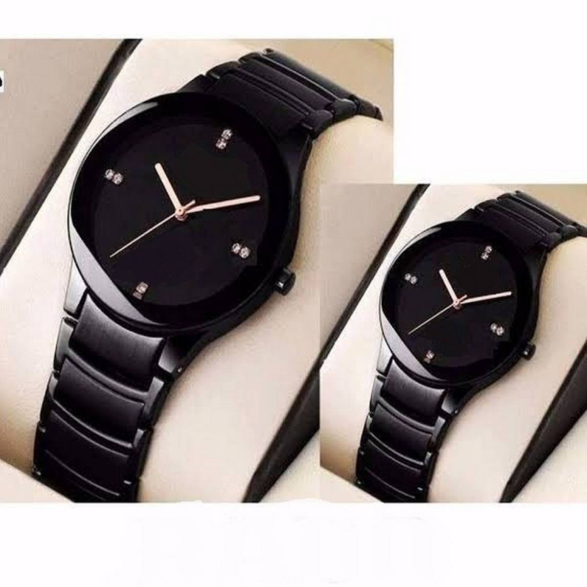 Classy Fashionable Gift Watches for Couple - Stainless Steel Chain - Waterproof - BOX PACK