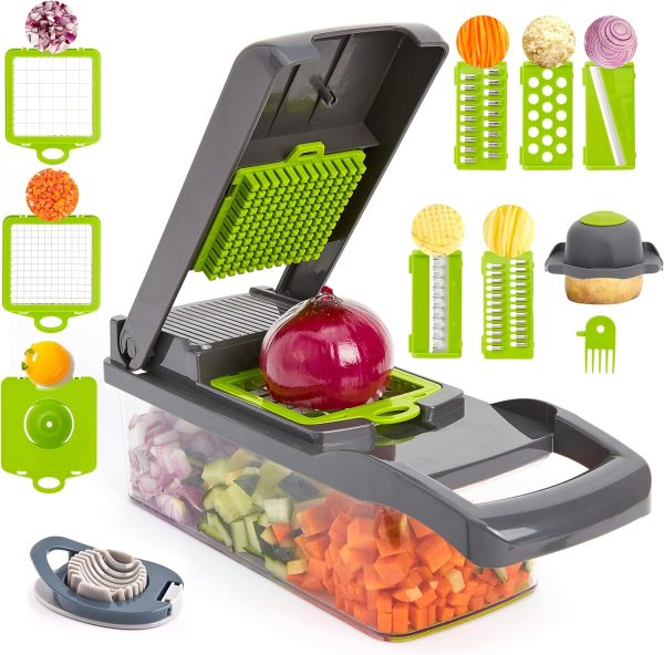 12 In 1 Multifunctional Vegetable Slicer Cutter Shredders Slicer With Basket Fruit Potato Chopper Carrot Grate