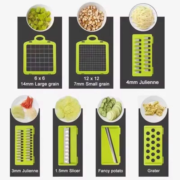 12 In 1 Multifunctional Vegetable Slicer Cutter Shredders Slicer With Basket Fruit Potato Chopper Carrot Grate