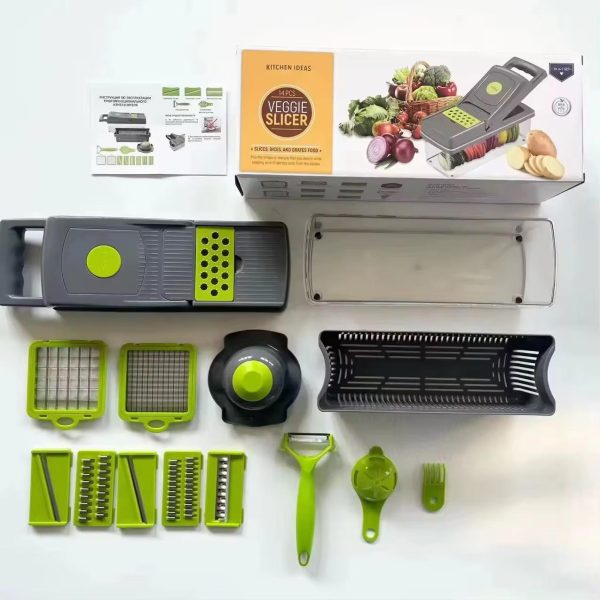 12 In 1 Multifunctional Vegetable Slicer Cutter Shredders Slicer With Basket Fruit Potato Chopper Carrot Grate